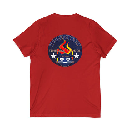 Time Station Equestrian Bluestray Cat V-Neck Tee