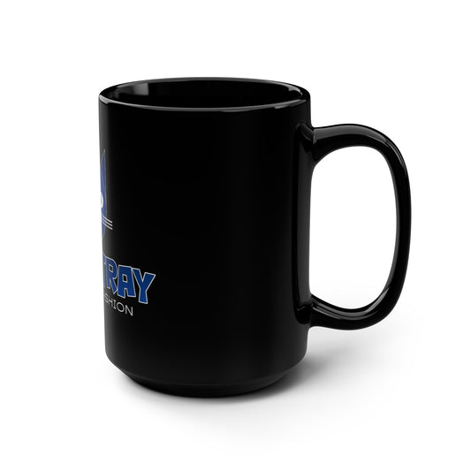 Bluestray Black 15oz Mug — Cat Logo "Timeless Fashion" Coffee Cup