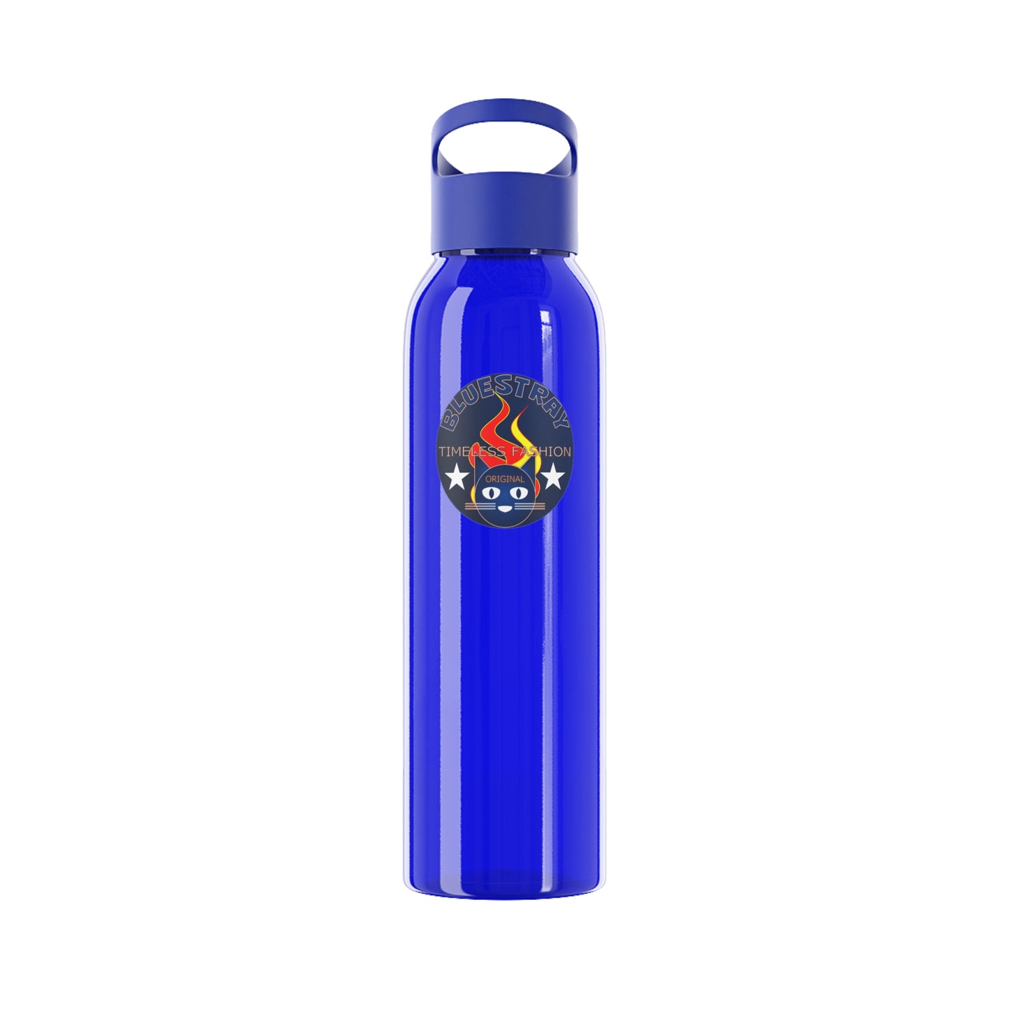 Sky Water Bottle — Clear Reusable Bottle with Nautical Bluestray Logo