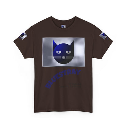 Bluestray Cat Graphic Tee — Retro Blue Cat Design