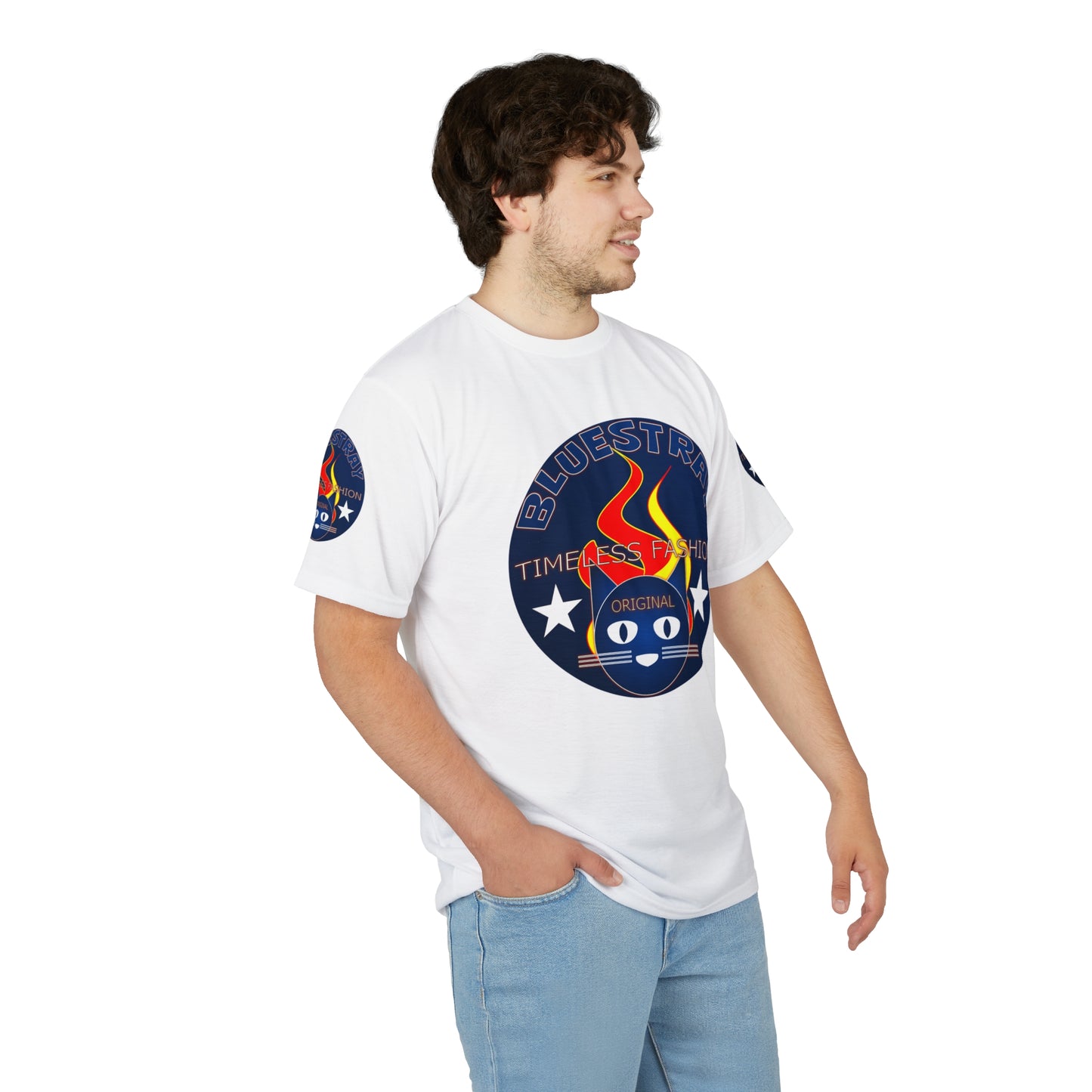 Bluestray Cat Flame Logo Tee — Vintage Timeless Fashion Graphic T-Shirt