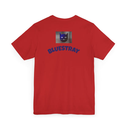 Bluestray Cat Graphic T-Shirt — Retro Blue Cat Logo Tee