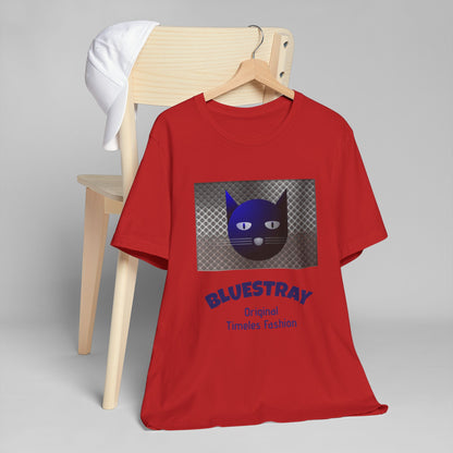 Bluestray Cat Graphic T-Shirt — Retro Blue Cat Logo Tee