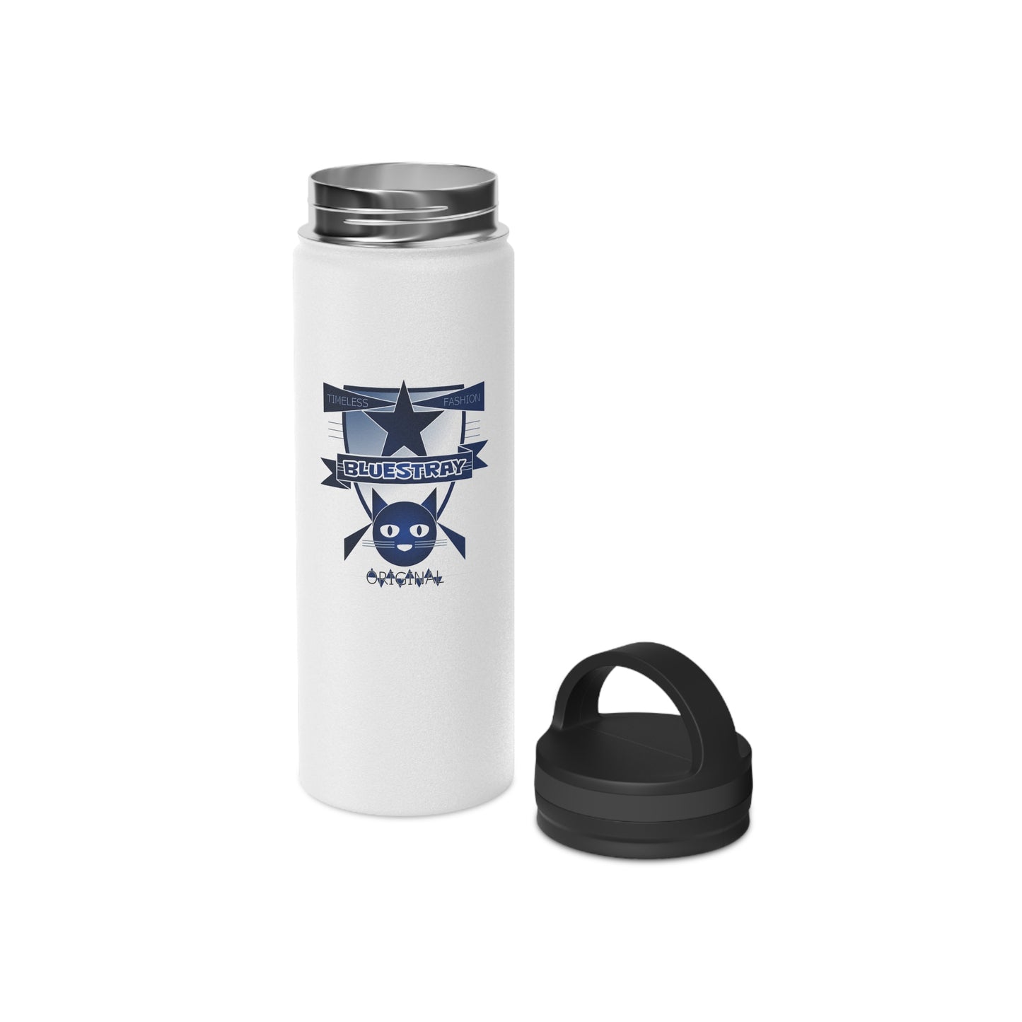 Bluestray Star Cat Stainless Steel Water Bottle — Insulated Travel Bottle with Handle Lid