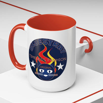 Bluestray Timeless Fashion Accent Coffee Mug — Retro Cat Logo 11/15oz