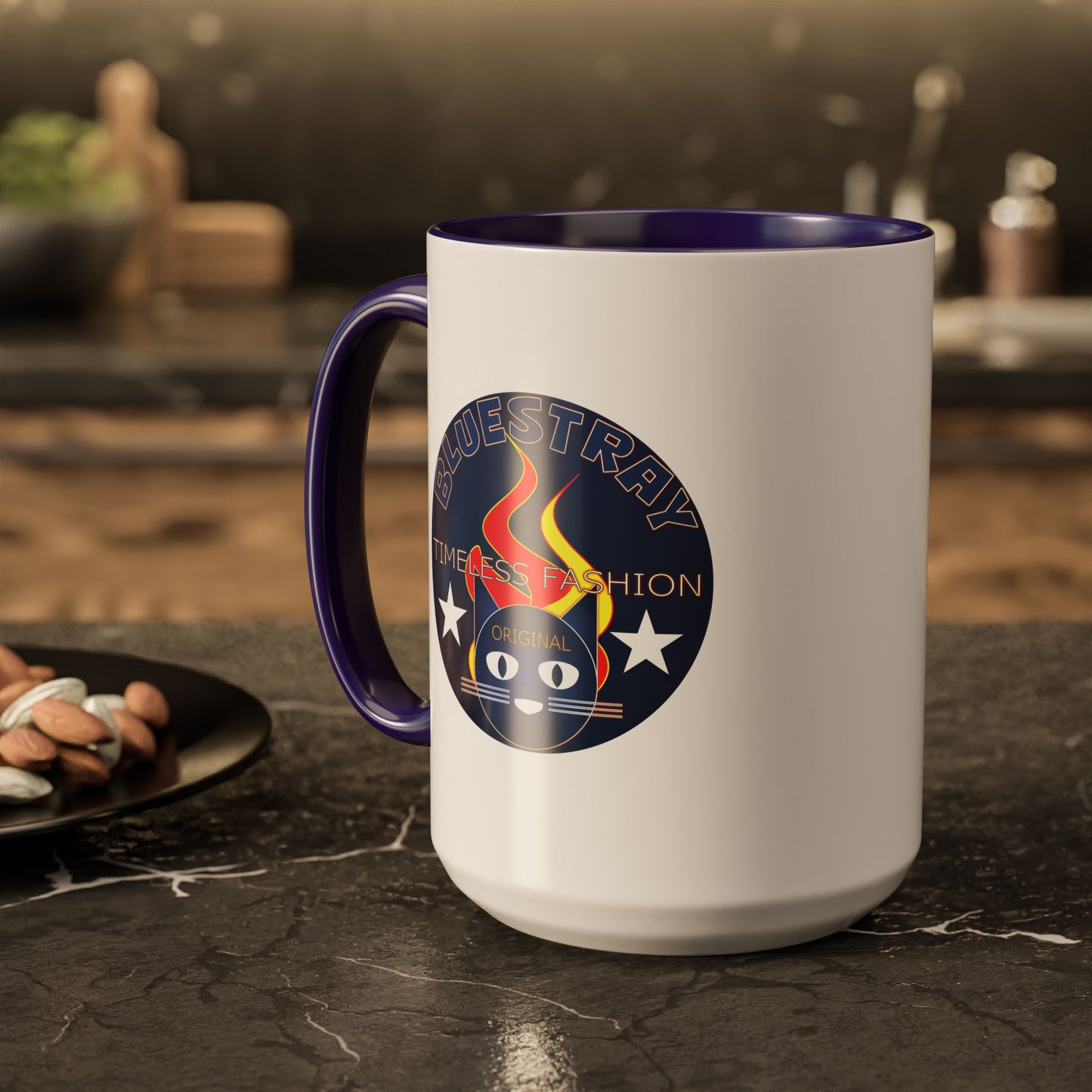 Bluestray Cat Logo Mug — Colorful 11oz/15oz Ceramic Coffee Cup