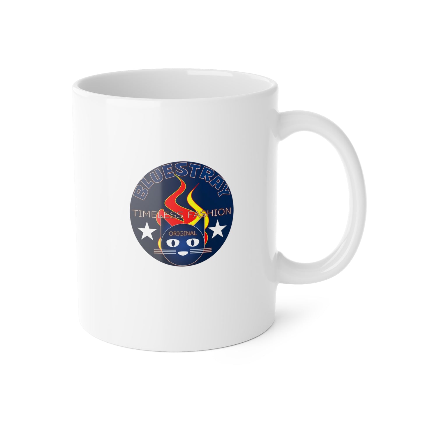 Bluestray Retro Flame Cat Ceramic Mug — 11oz Coffee Cup
