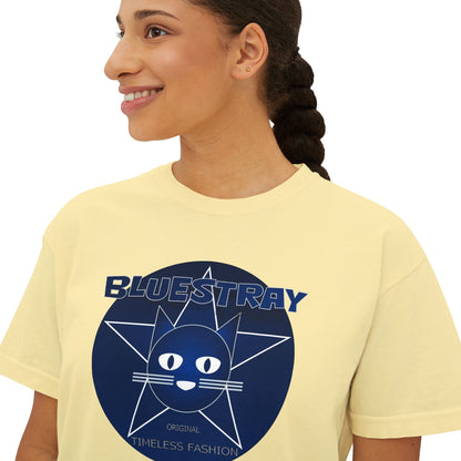 Bluestray Cat Graphic Tee — Women's Boxy Casual Top