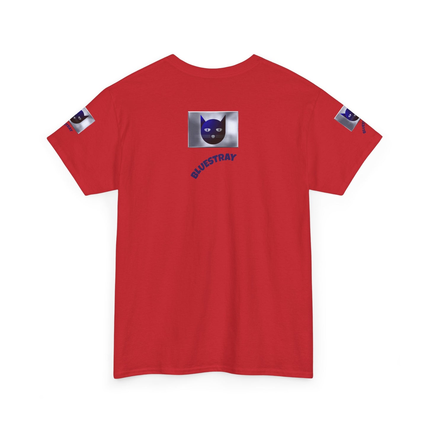 Bluestray Cat Graphic Tee — Retro Blue Cat Design