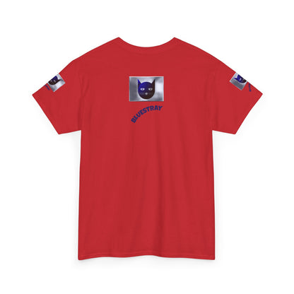 Bluestray Cat Graphic Tee — Retro Blue Cat Design