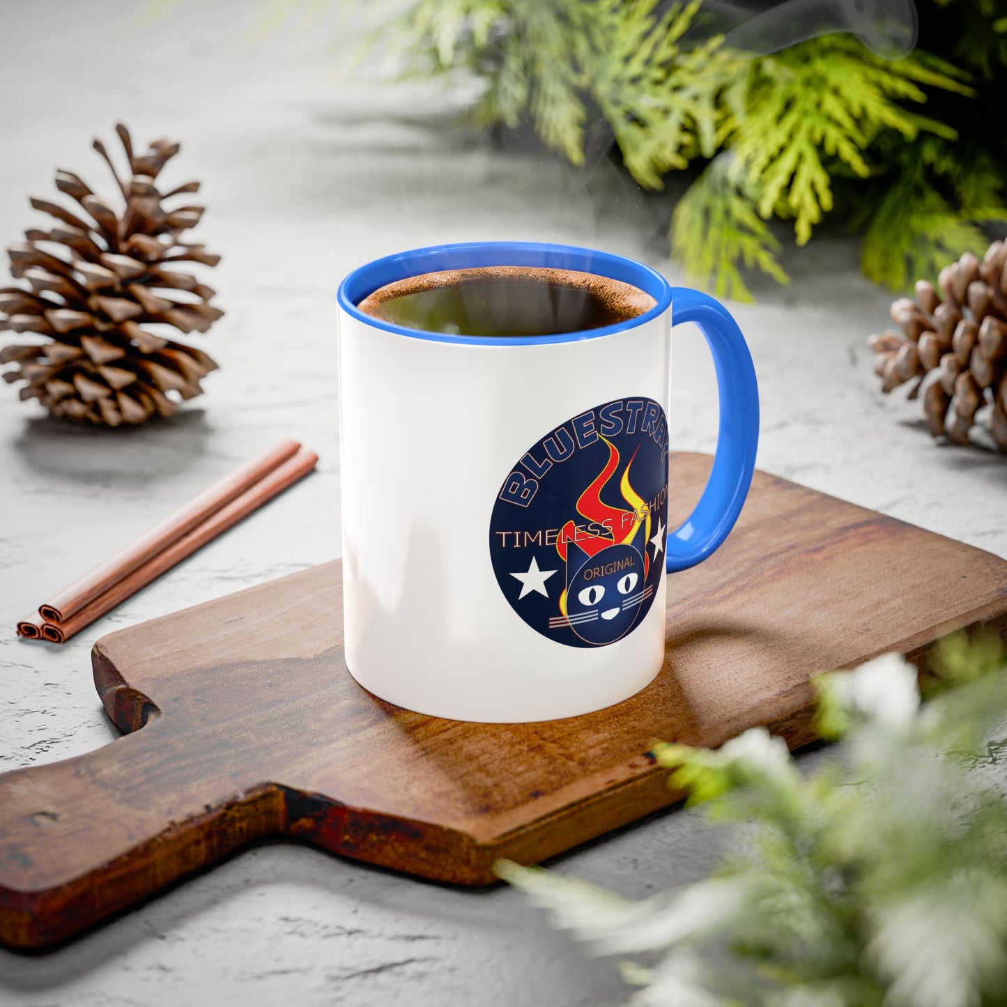 Bluestray Cat Logo Mug — Colorful 11oz/15oz Ceramic Coffee Cup