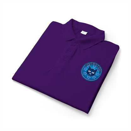 Embroidered Bluestray Cat Patch Polo Shirt — Cute Cat Logo Performance Golf Polo
