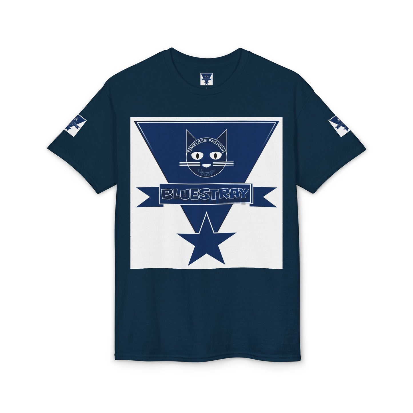 Bluestray Cat Graphic T-Shirt — Retro Star Logo Tee