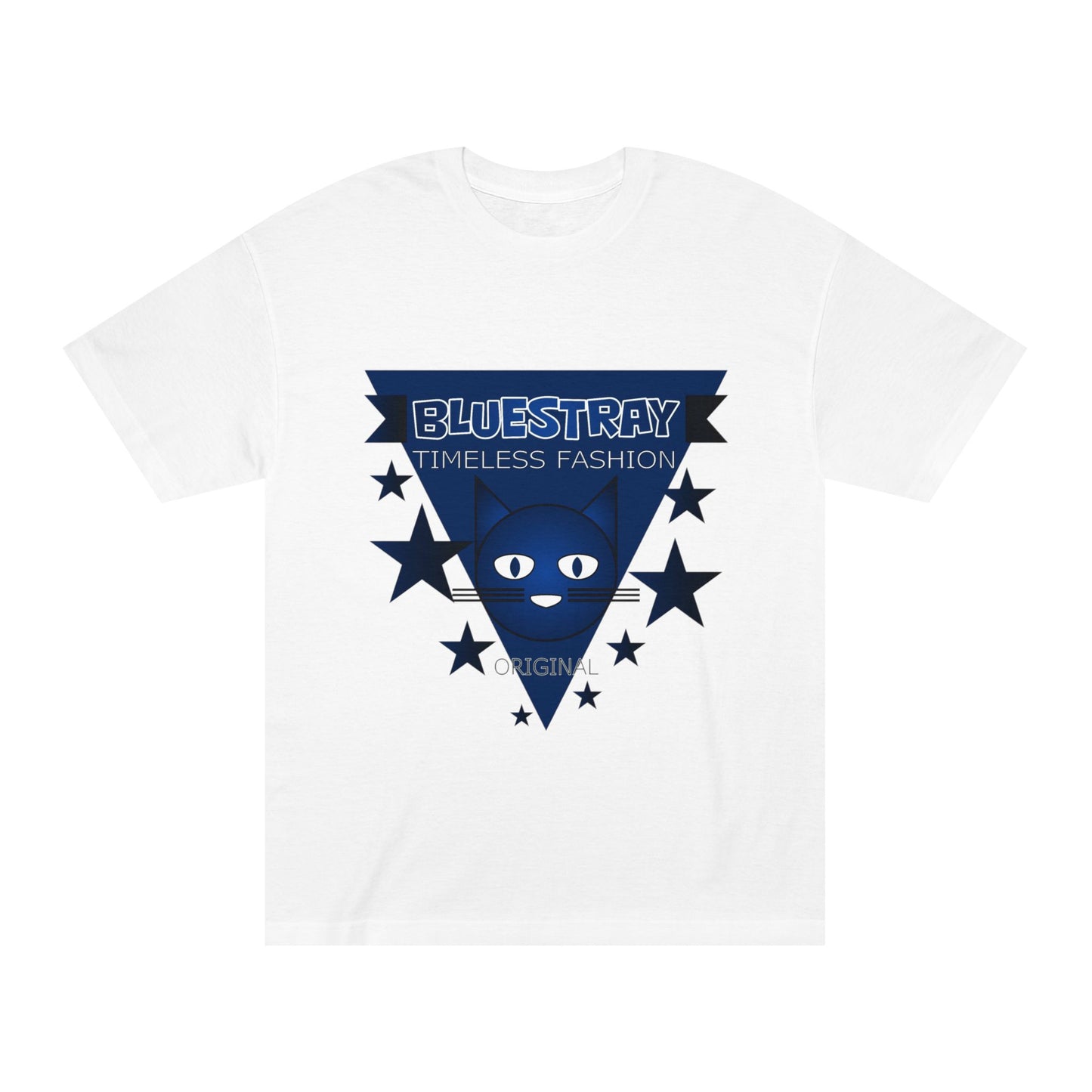 Bluestray Timeless Fashion Tee — Vintage Cat Triangle Logo T‑Shirt