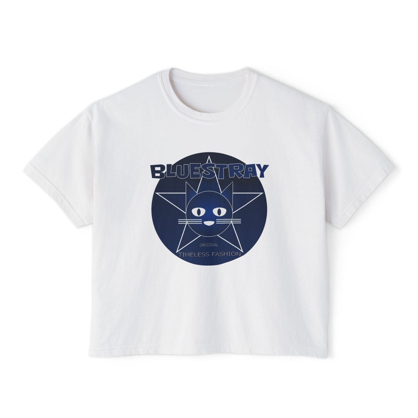 Bluestray Cat Graphic Tee — Women's Boxy Casual Top
