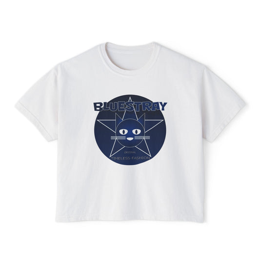 Bluestray Cat Graphic Tee — Women's Boxy Casual Top