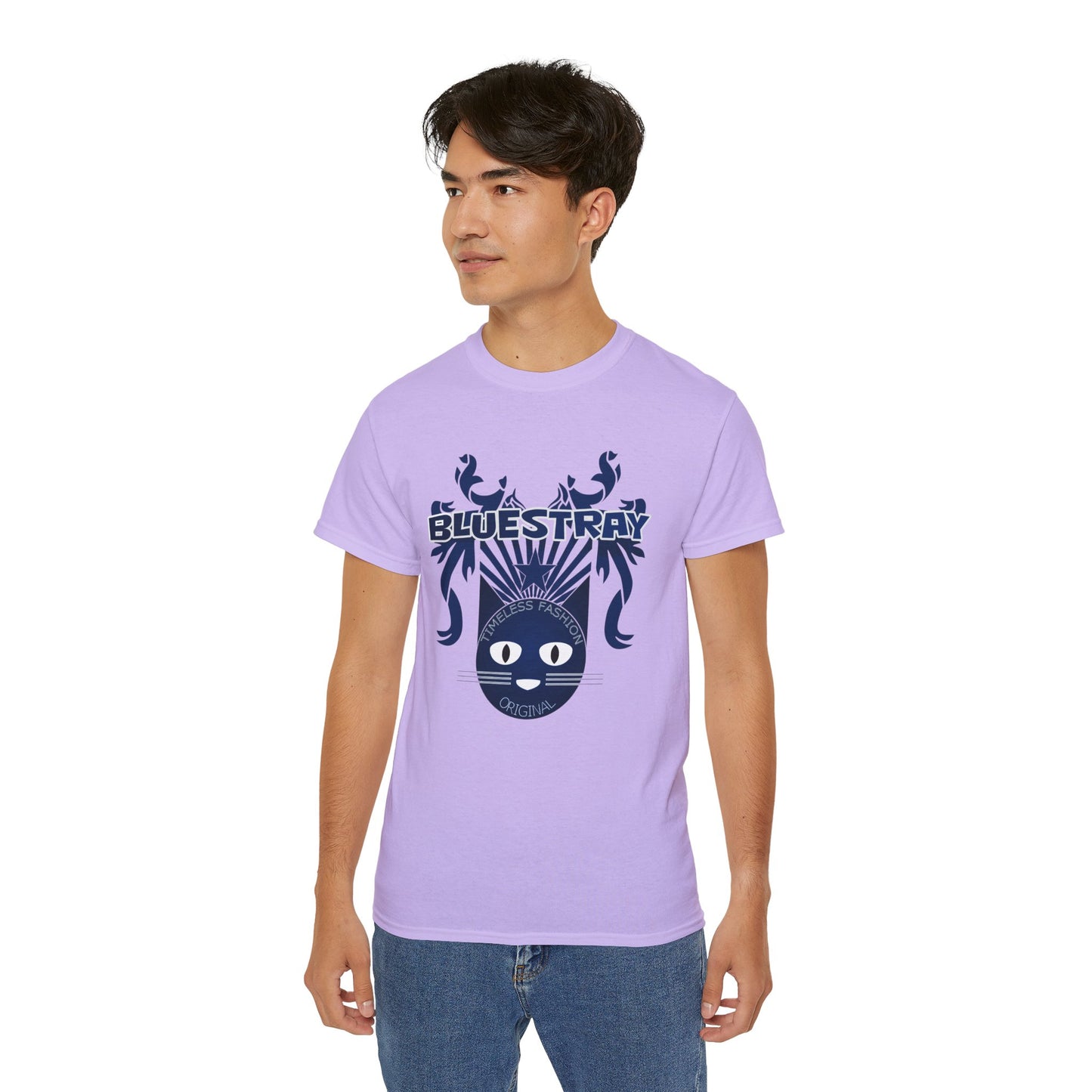Bluestray Cat Graphic Tee — Retro Nautical Cat Design