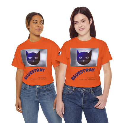Bluestray Cat Graphic Tee — Retro Blue Cat Design