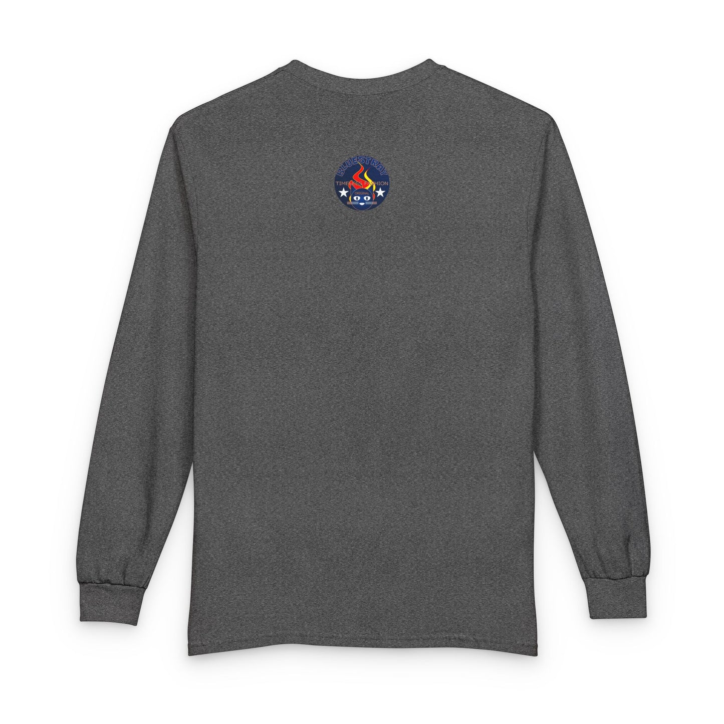 Equestrian Bluestray Time & Fashion Long Sleeve Tee — Flame Horse Logo