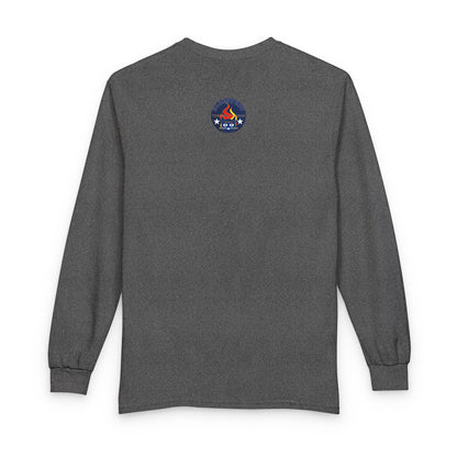 Equestrian Bluestray Time & Fashion Long Sleeve Tee — Flame Horse Logo