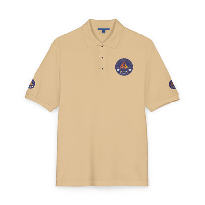 Embroidered Campfire Badge Polo — Outdoor Adventure Bluestray Logo Shirt
