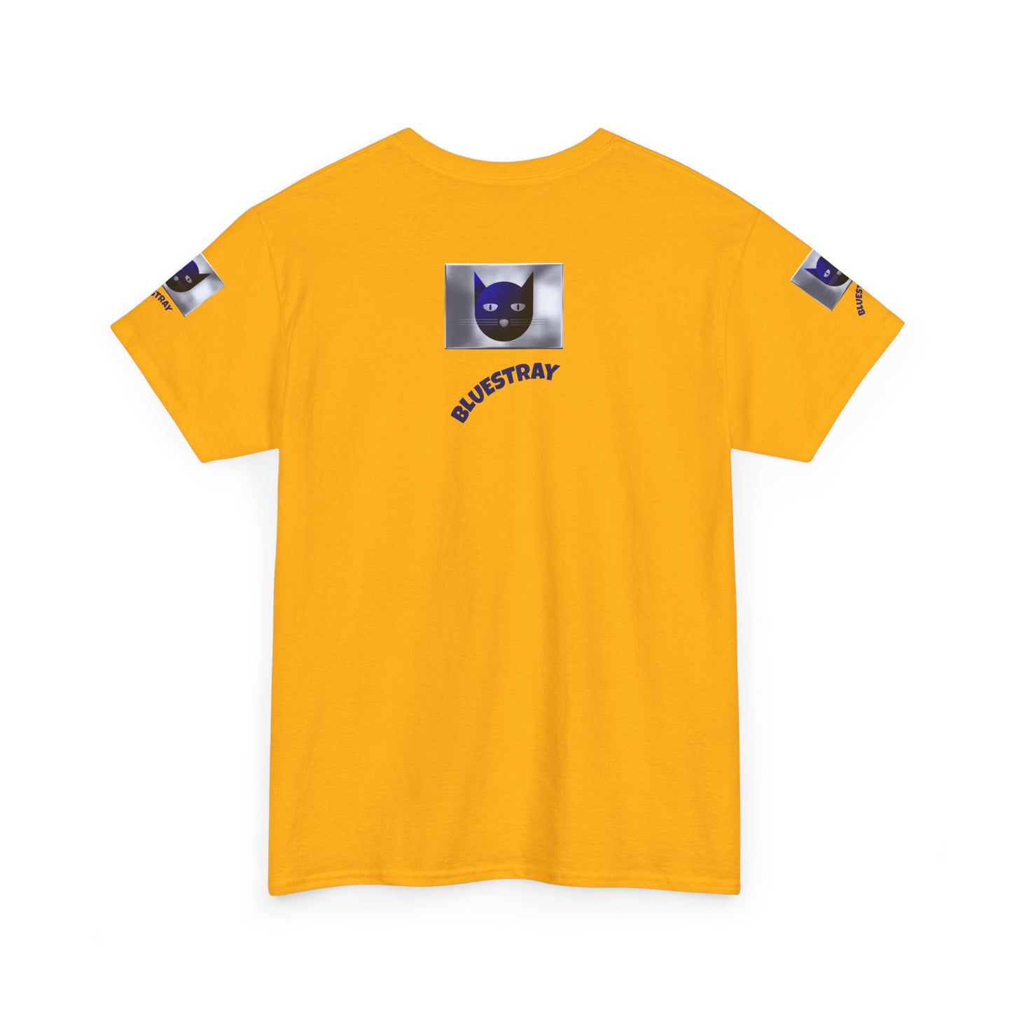Bluestray Cat Graphic Tee — Retro Blue Cat Design