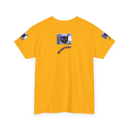 Bluestray Cat Graphic Tee — Retro Blue Cat Design