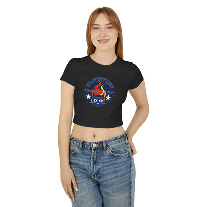Women’s Baby Tee — Bluestray Flame Cat Logo Crop Top