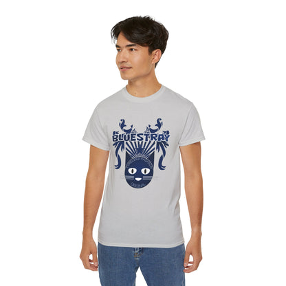 Bluestray Cat Graphic Tee — Retro Nautical Cat Design