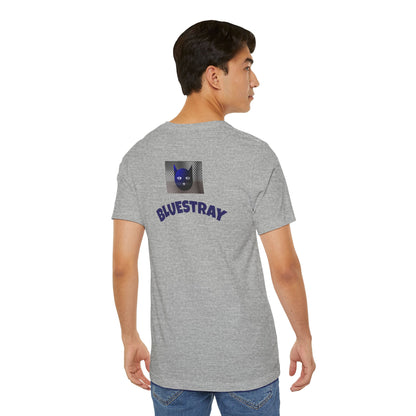 Bluestray Cat Graphic T-Shirt — Retro Blue Cat Logo Tee