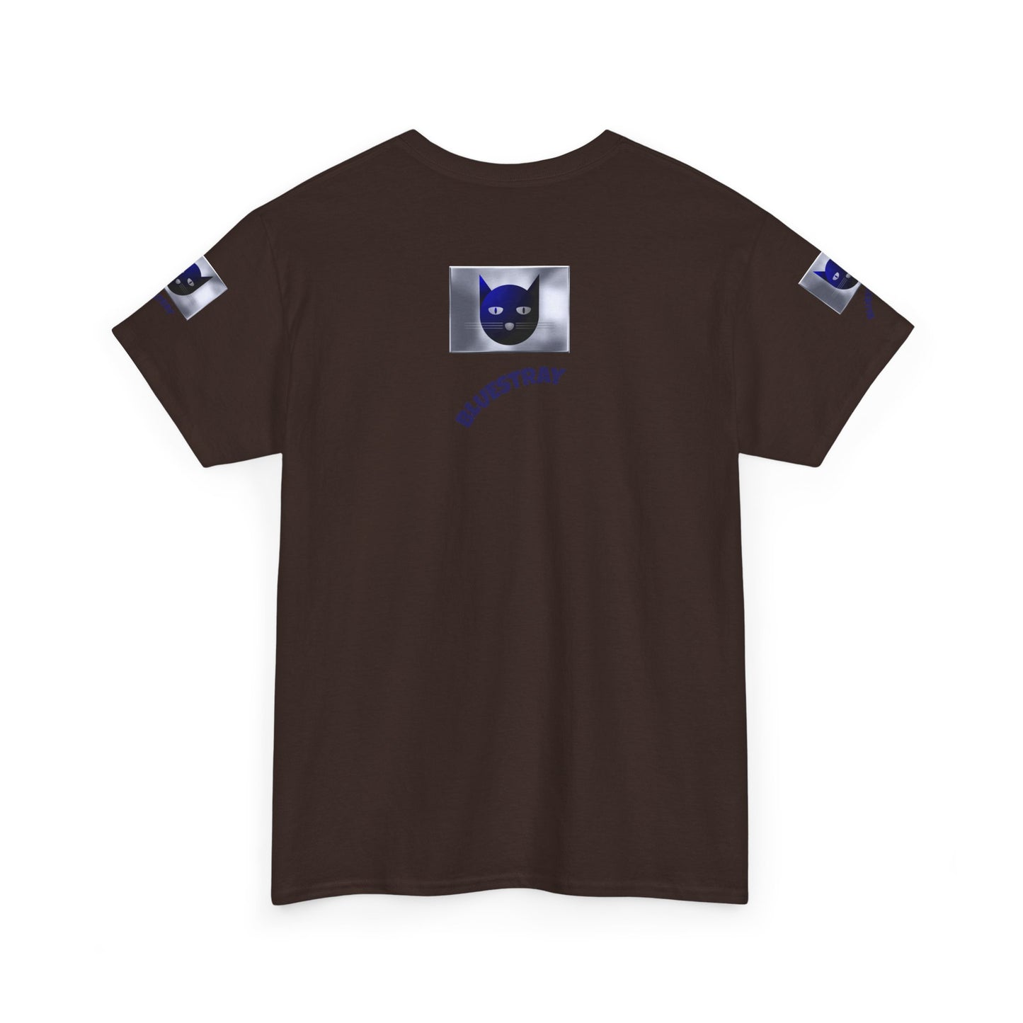 Bluestray Cat Graphic Tee — Retro Blue Cat Design