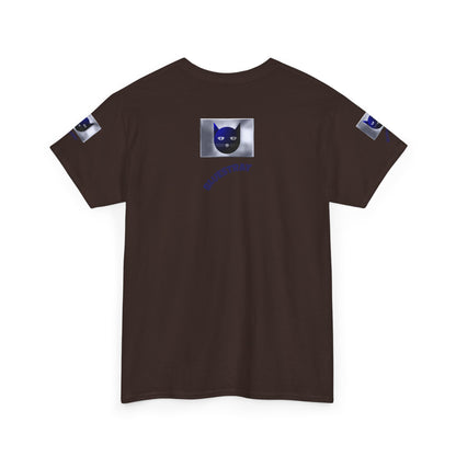 Bluestray Cat Graphic Tee — Retro Blue Cat Design