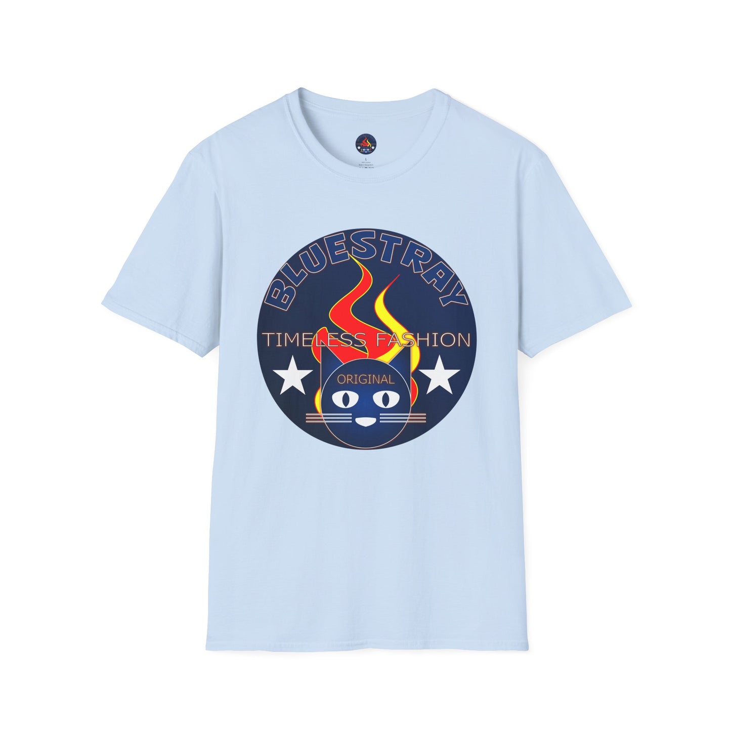 Bluestray 'Timeless Fashion' Graphic T-Shirt — Retro Flame Logo Tee
