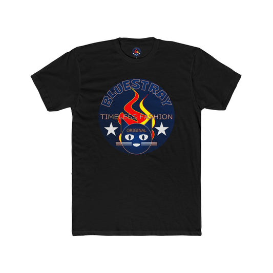 Retro Cat Flame Logo Tee — Bluestay Time & Motion Graphic T-Shirt