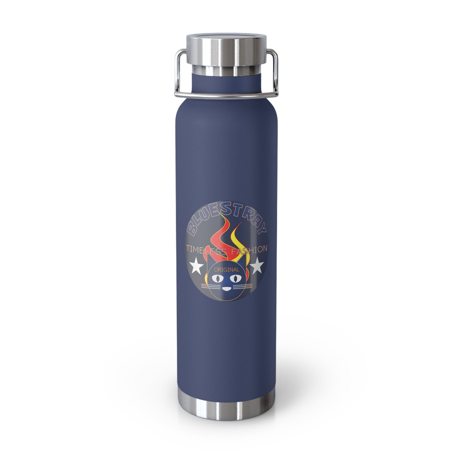 22oz Copper Bluestray Vacuum Bottle — Retro Campfire Logo Insulated Water Bottle