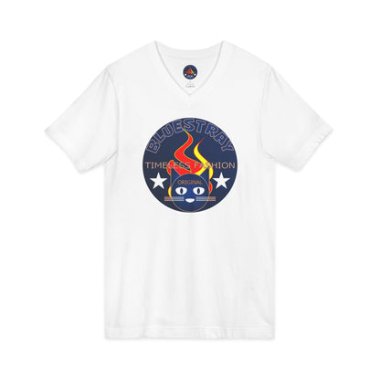 Time Station Equestrian Bluestray Cat V-Neck Tee