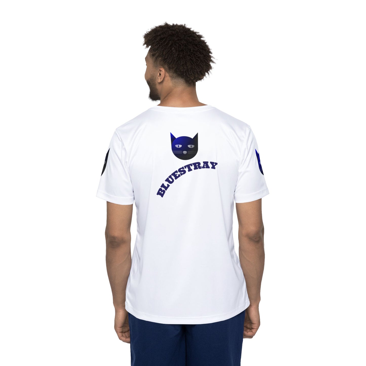 Bluestray Cat Sports Jersey — Men's Athletic Tee with Blue Cat Graphic