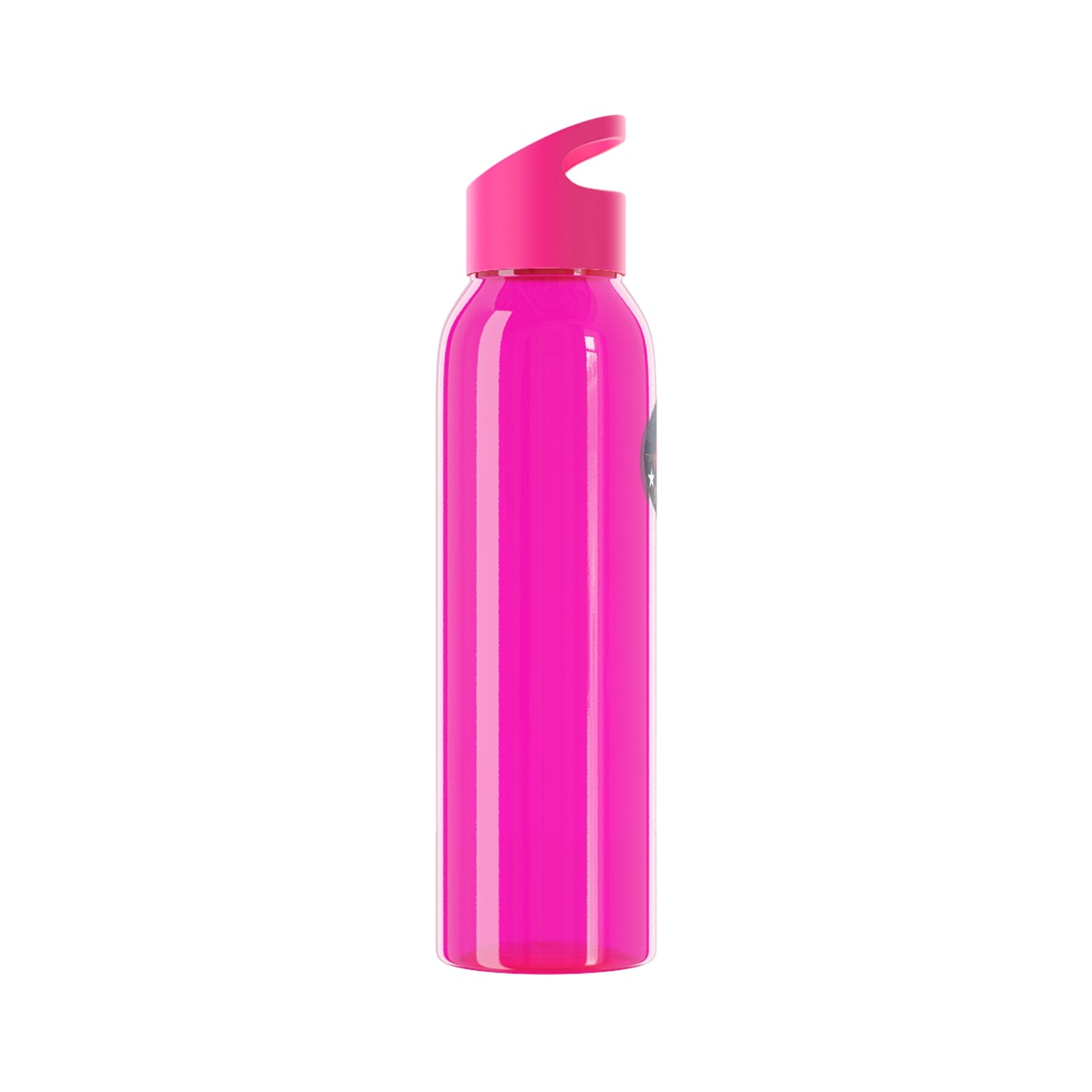 Bluestray Logo Water Bottle — Clear Reusable Bottle with Star & Flame Emblem
