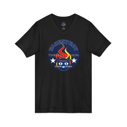 Time Station Equestrian Bluestray Cat V-Neck Tee
