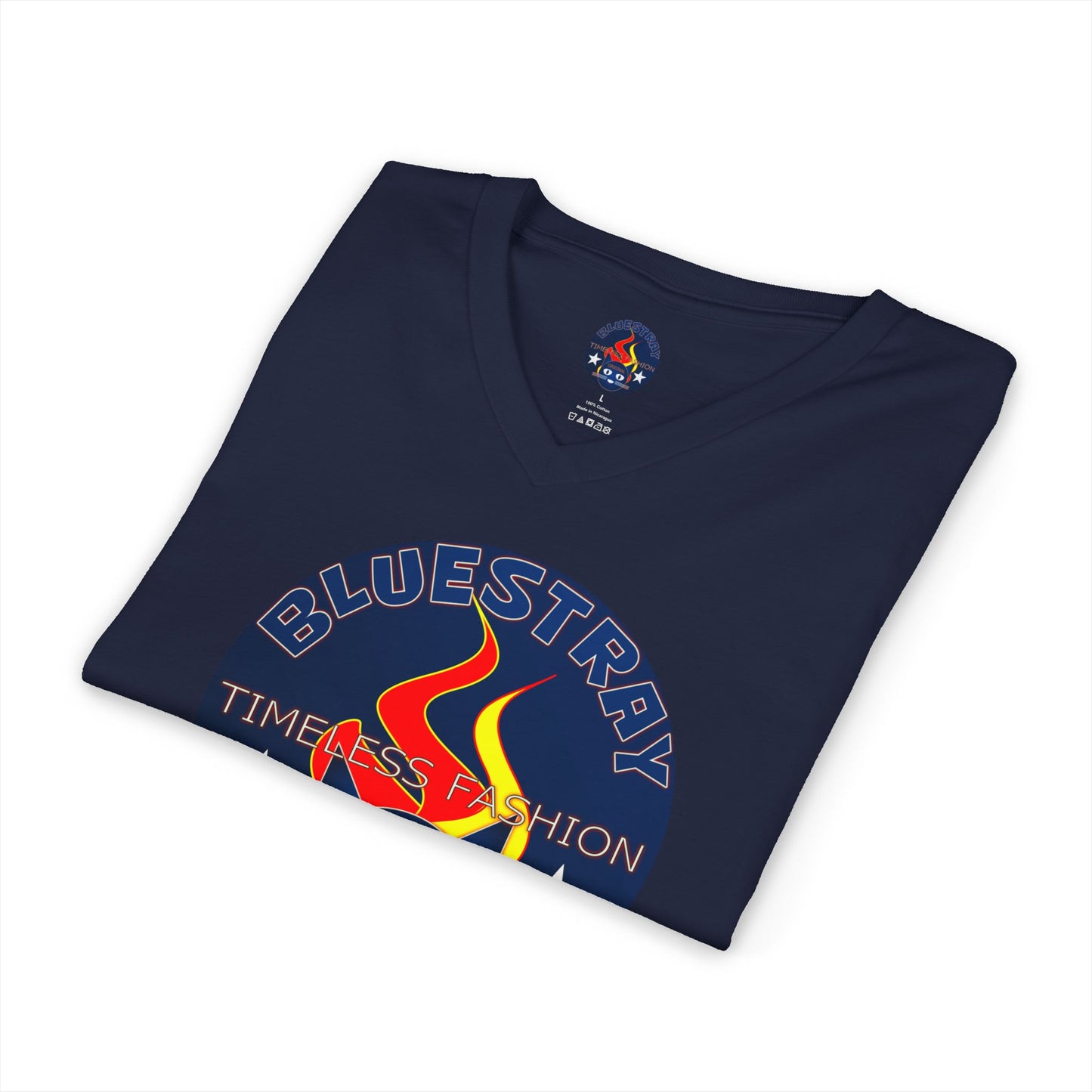 Time Station Equestrian Bluestray Cat V-Neck Tee