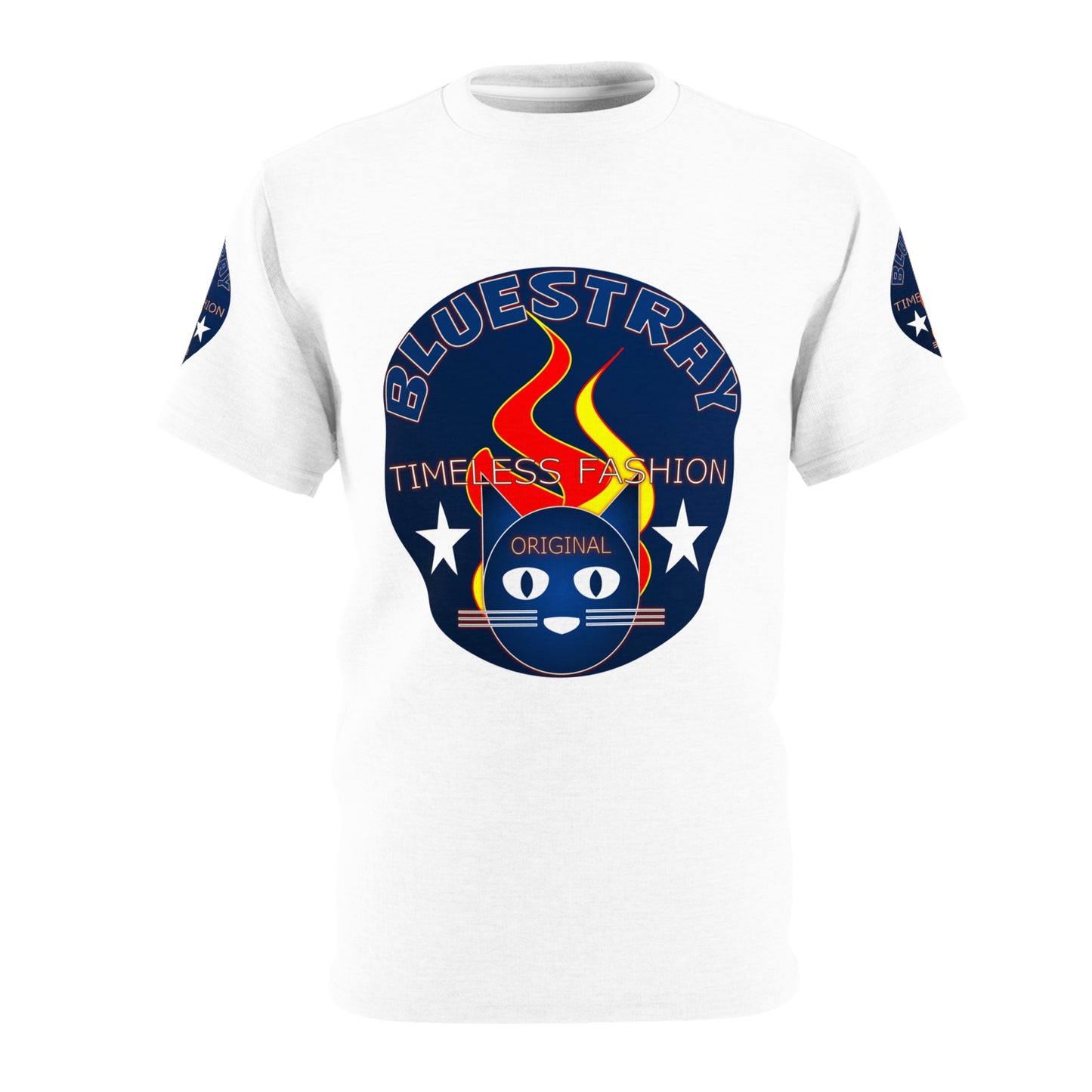 Bluestray Cat Flame Logo Tee — Vintage Timeless Fashion Graphic T-Shirt