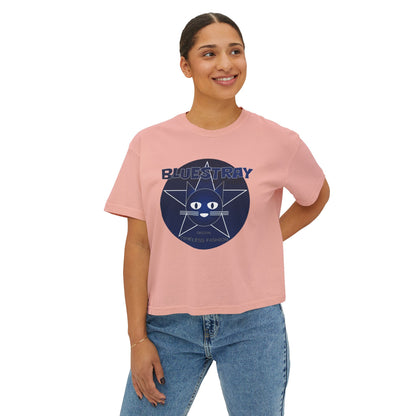Bluestray Cat Graphic Tee — Women's Boxy Casual Top
