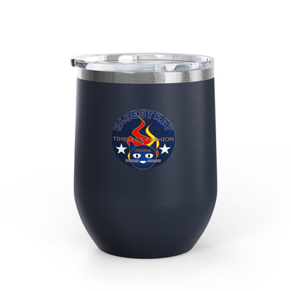 12oz Wine Tumbler — Fire & Flag Bluestray Logo Stainless Insulated Wine Cup many Colors
