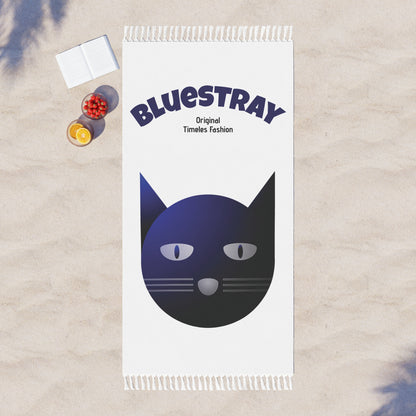 Bluestray Cat Beach Towel — Retro Boho Cat Graphic Beach Cloth