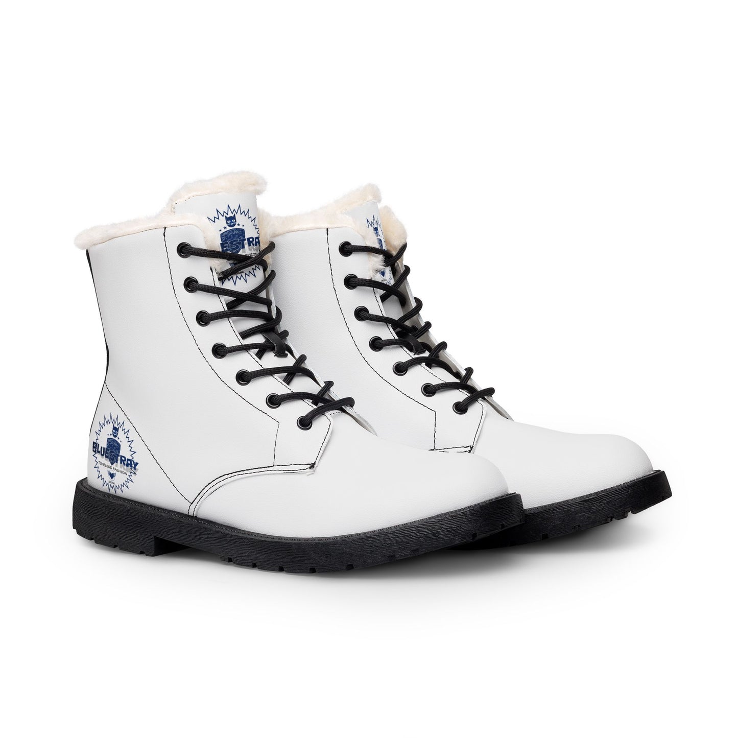 Men's Fur-Lined Leather Boots — Insulated Winter Work Boots with Bluestray Logo