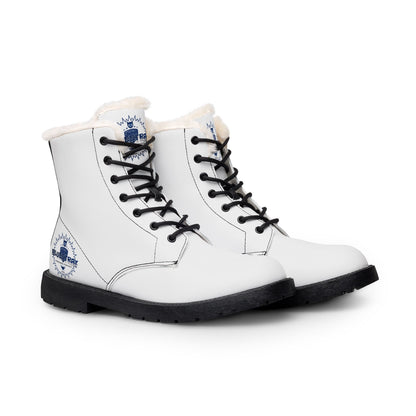 Men's Fur-Lined Leather Boots — Insulated Winter Work Boots with Bluestray Logo