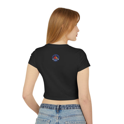 Women’s Baby Tee — Bluestray Flame Cat Logo Crop Top