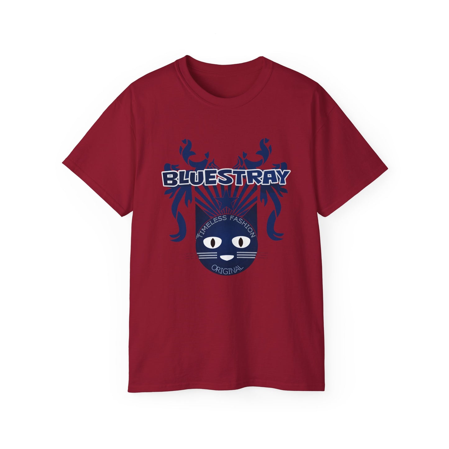 Bluestray Cat Graphic Tee — Retro Nautical Cat Design