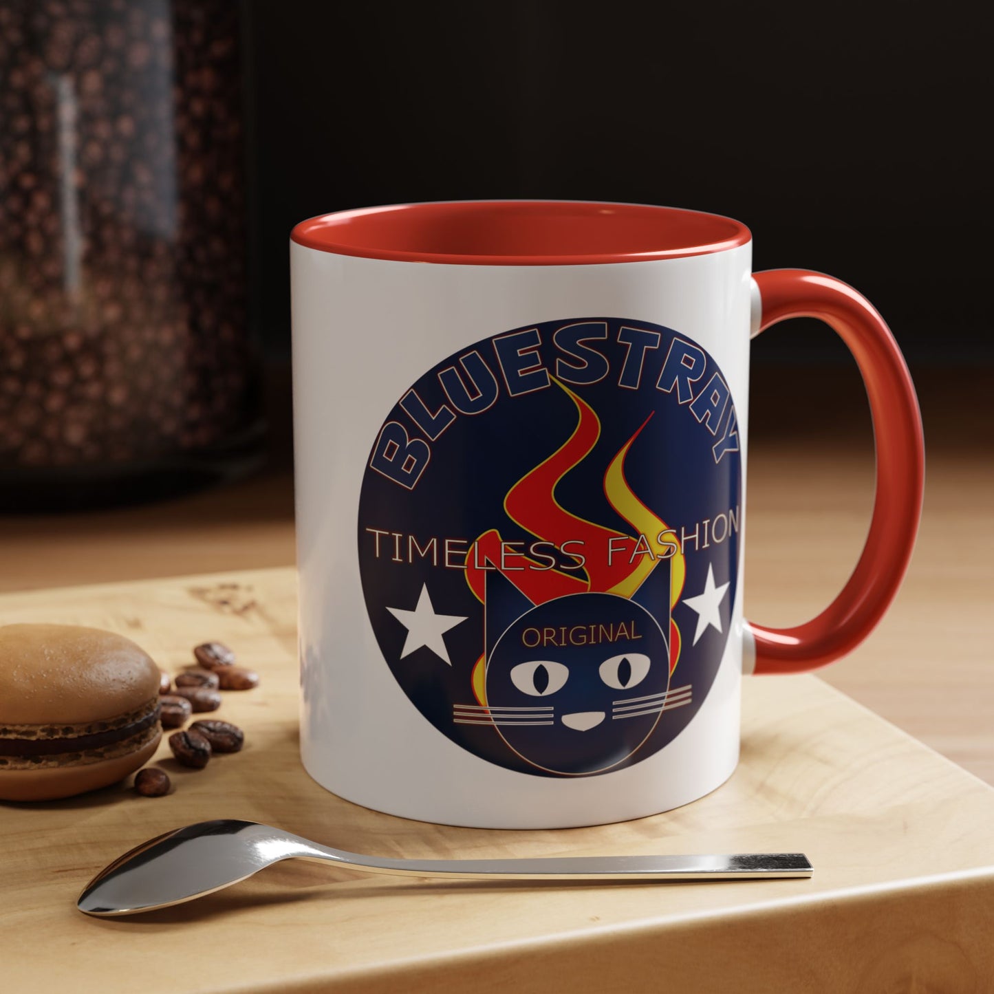 Bluestray Timeless Fashion Accent Coffee Mug — Retro Cat Logo 11/15oz