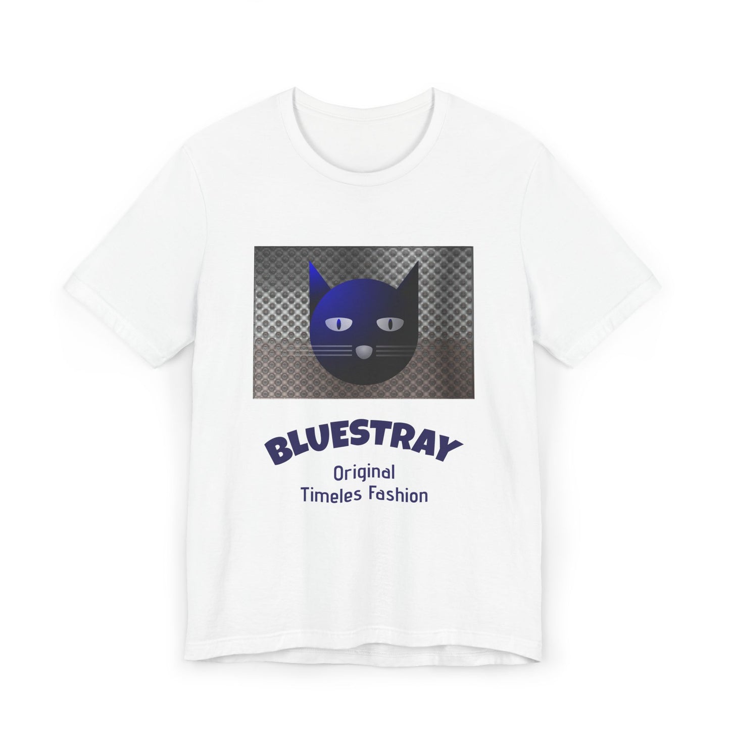 Bluestray Cat Graphic T-Shirt — Retro Blue Cat Logo Tee